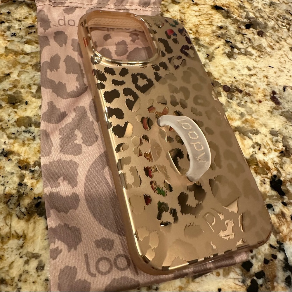Gold Leopard Loopy case for iPhone 14 Pro Max